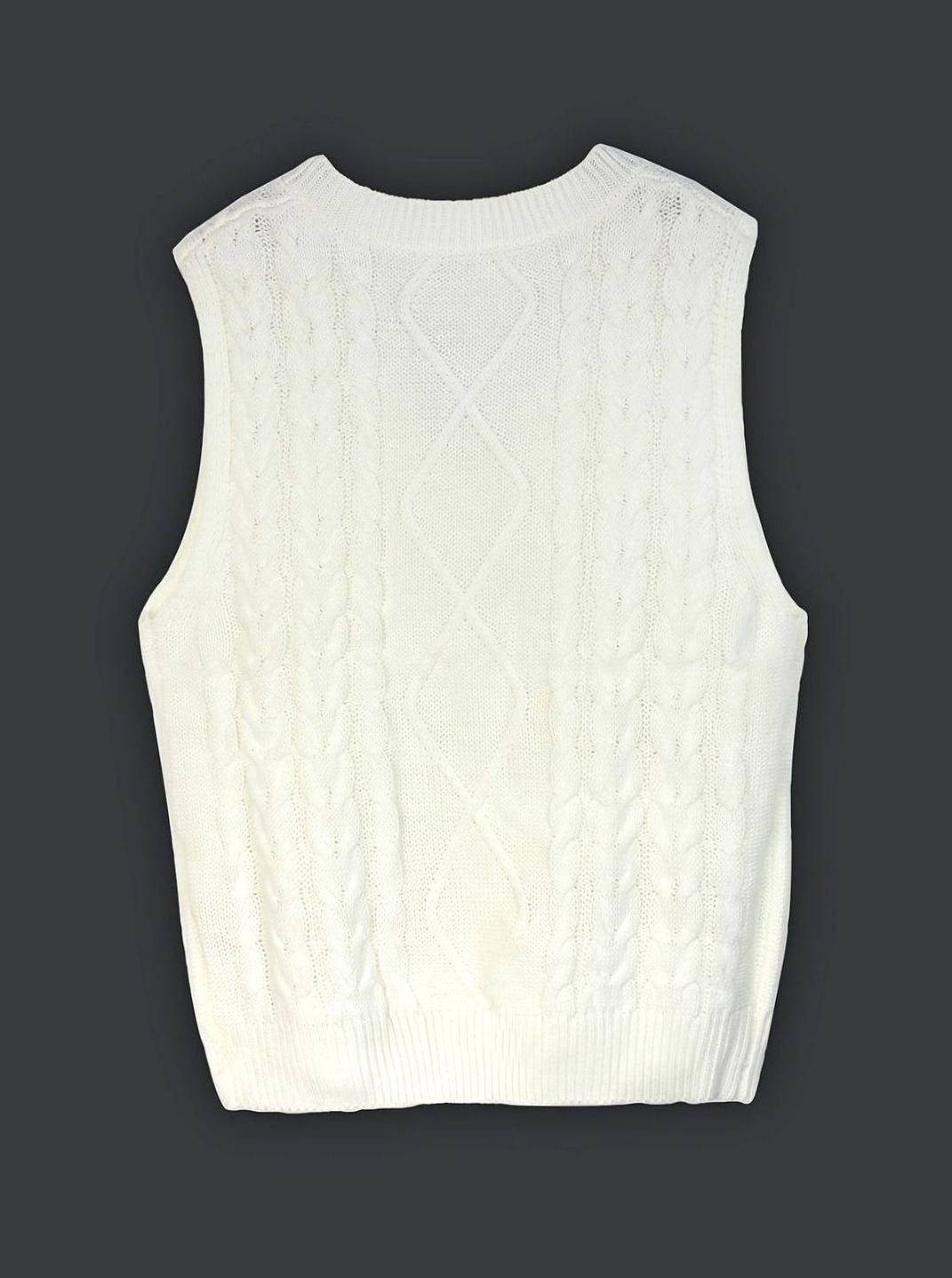 Chaleco de punto ochos mujer cuello pico