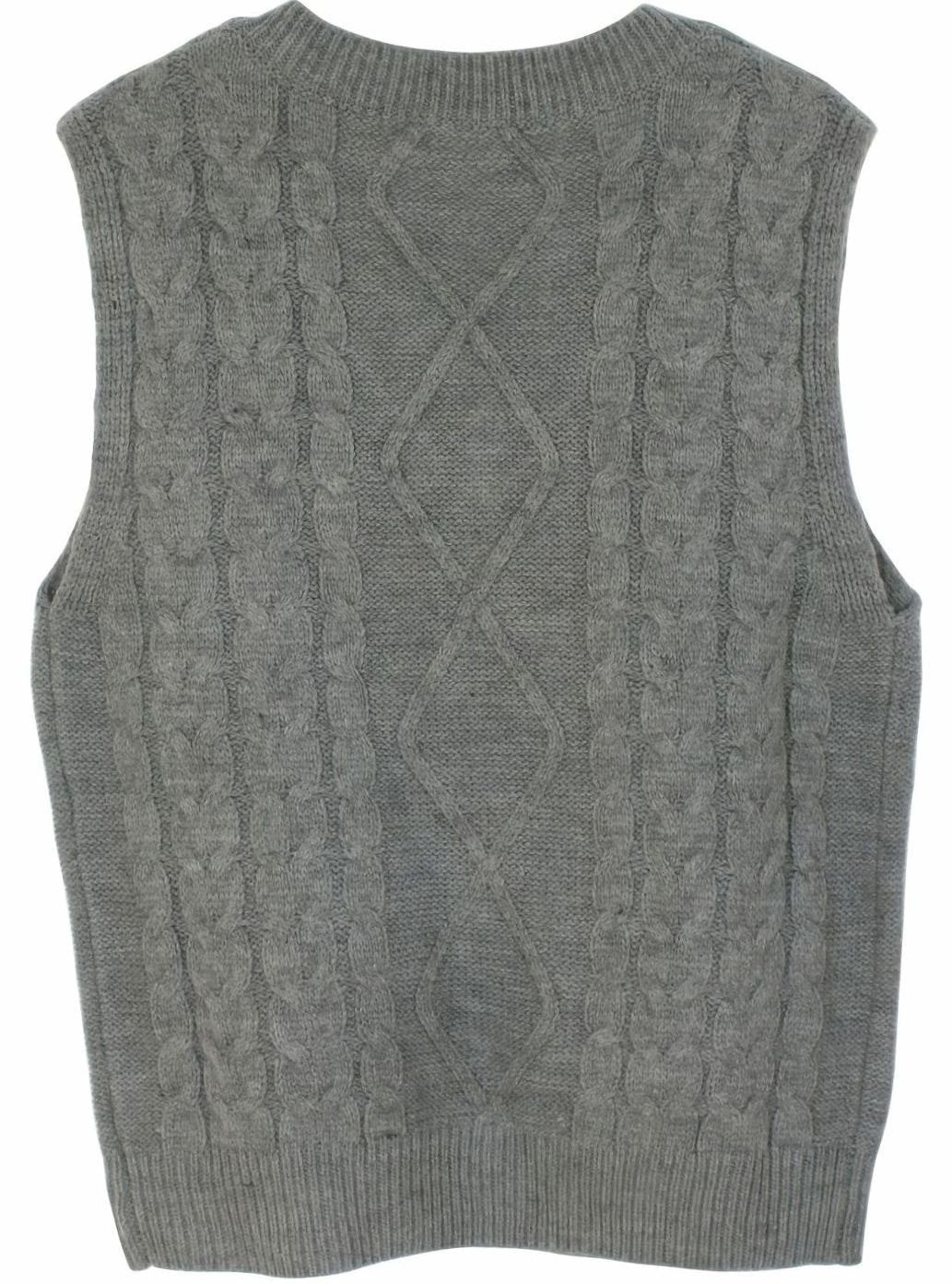 Chaleco de punto ochos mujer cuello pico