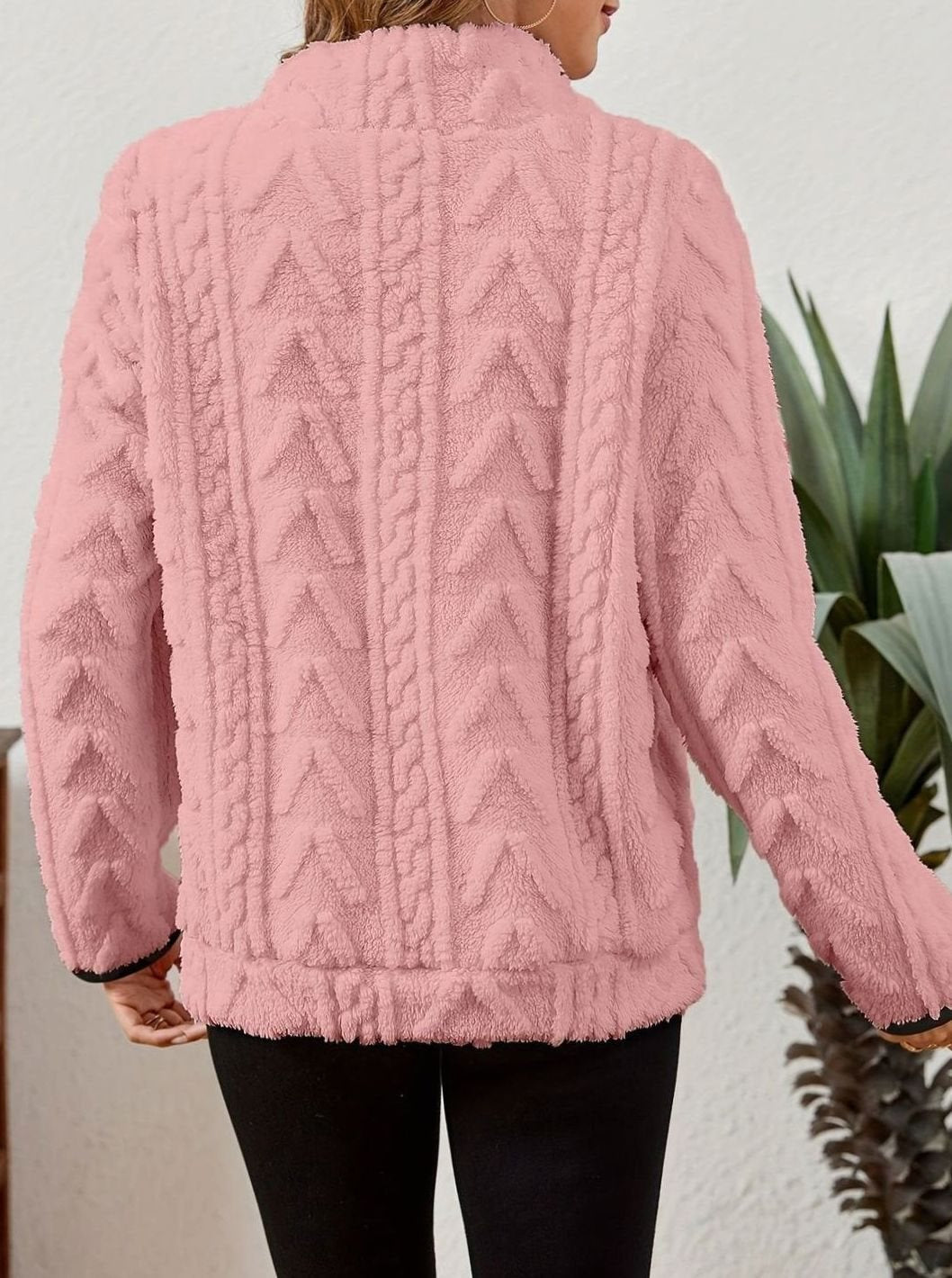 Sudadera polar mujer media cremallera bolsillo canguro