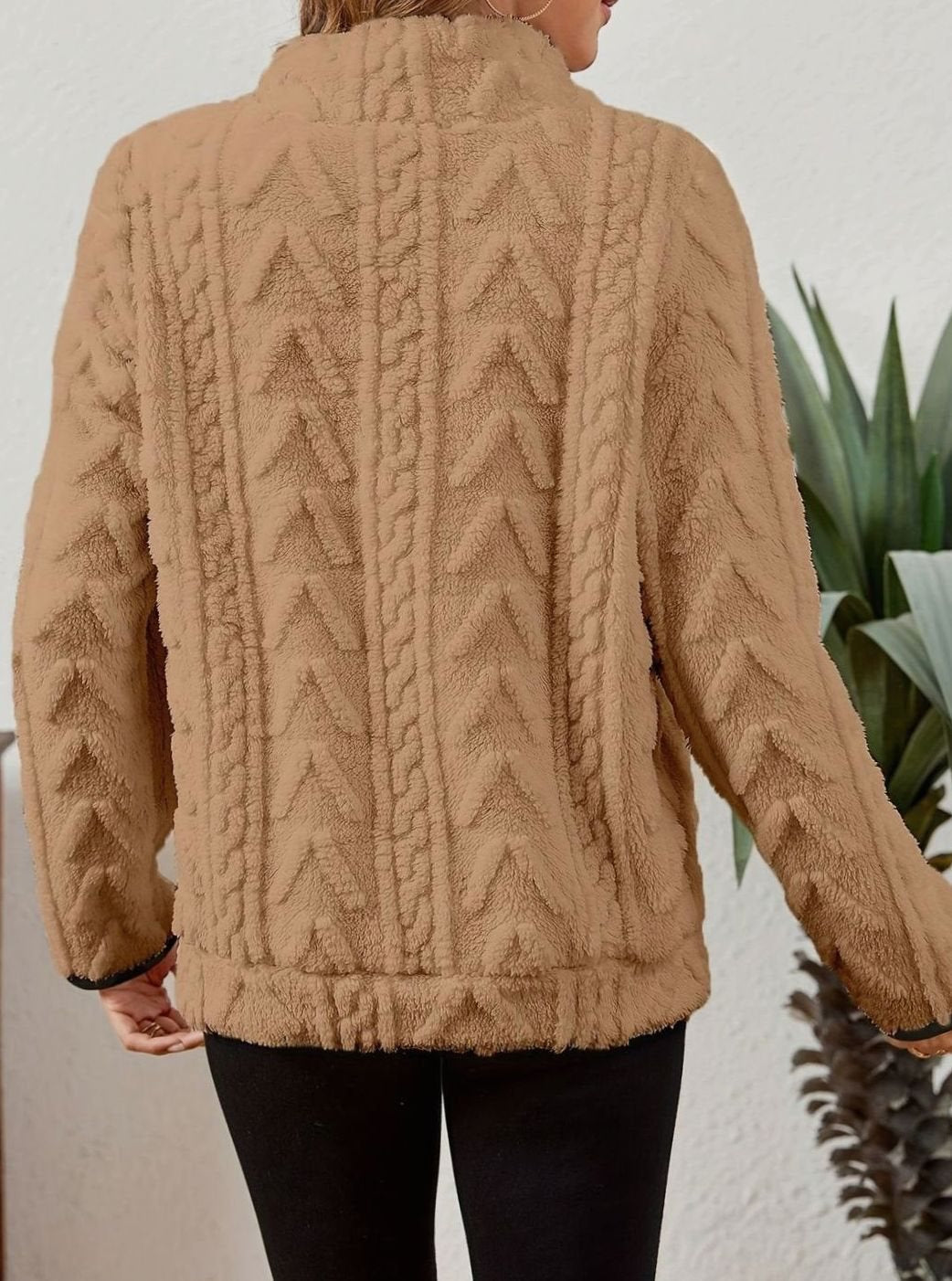 Sudadera polar mujer media cremallera bolsillo canguro