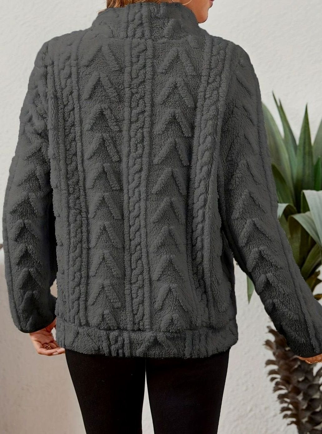 Sudadera polar mujer media cremallera bolsillo canguro