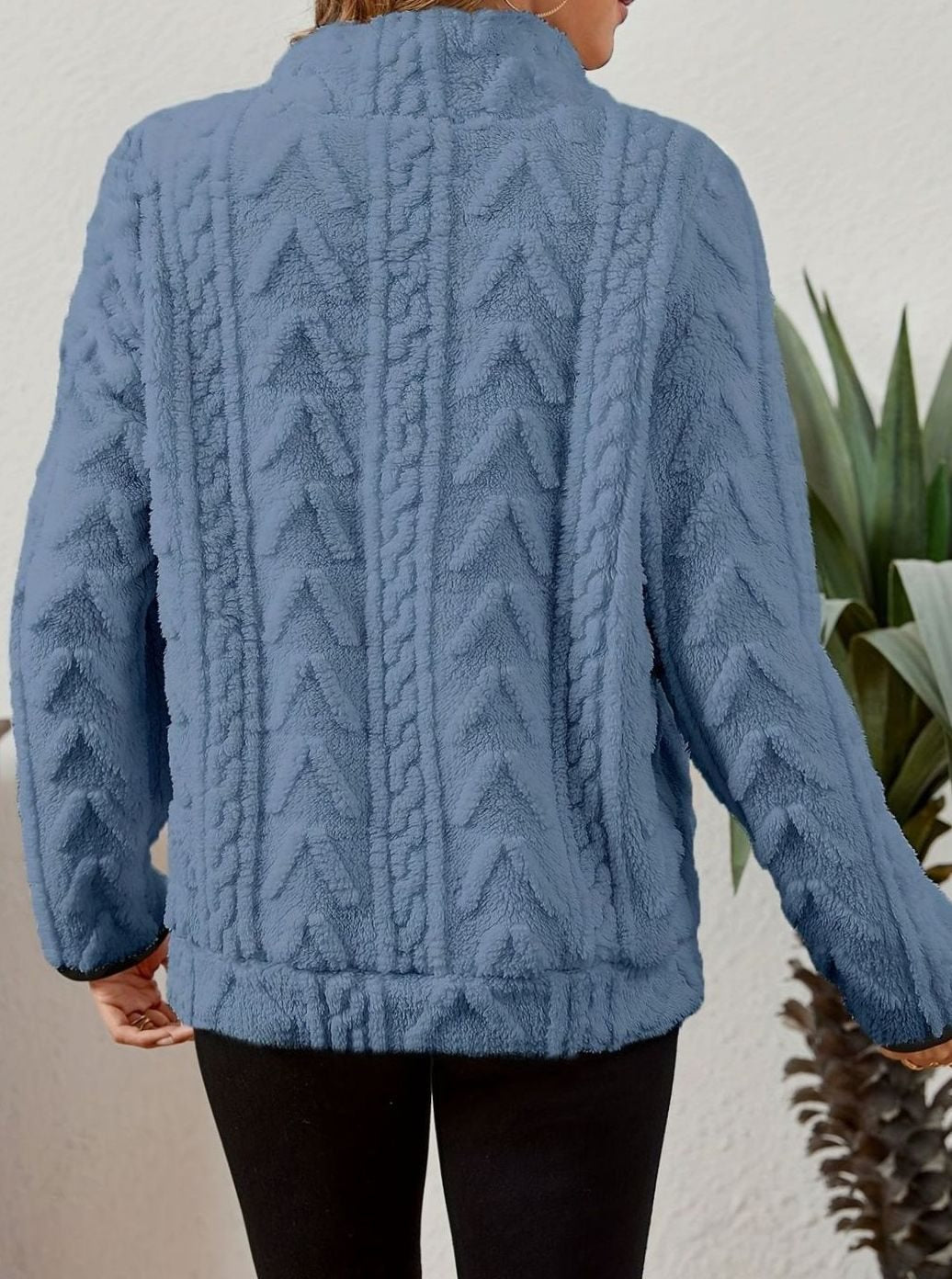 Sudadera polar mujer media cremallera bolsillo canguro