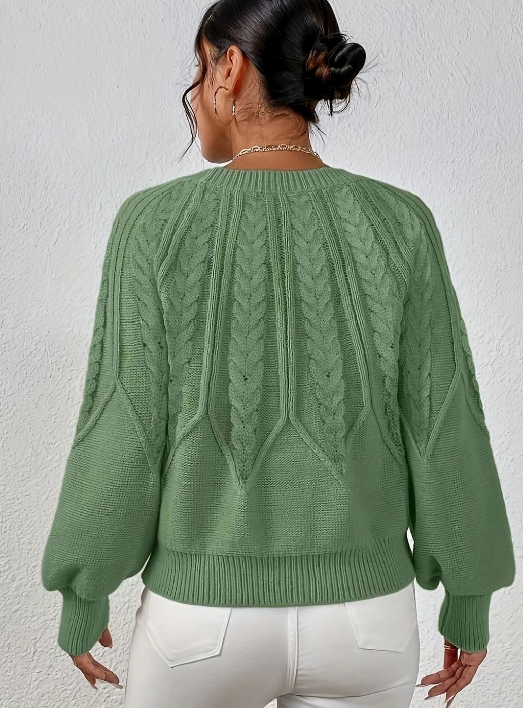 Jersey de ochos mujer manga farol holgado