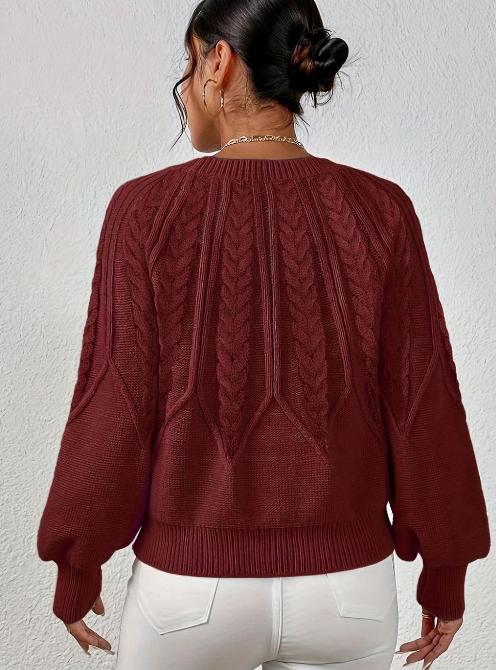 Jersey de ochos mujer manga farol holgado