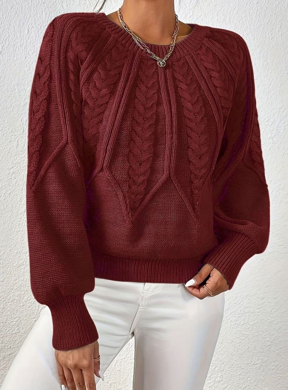 Jersey de ochos mujer manga farol holgado