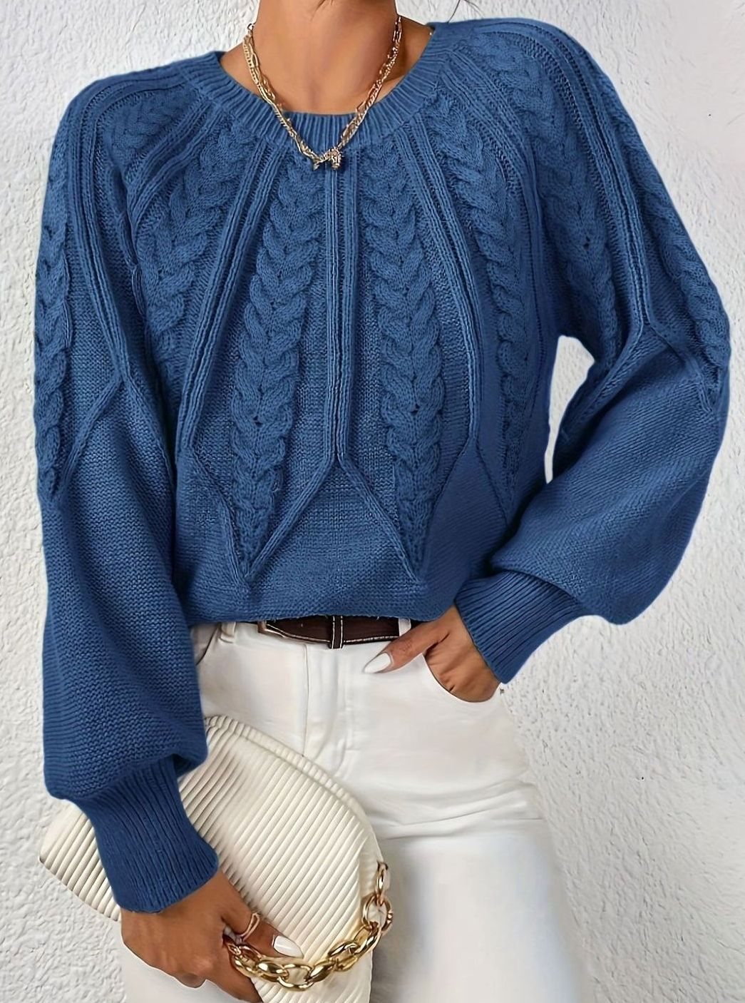 Jersey de ochos mujer manga farol holgado