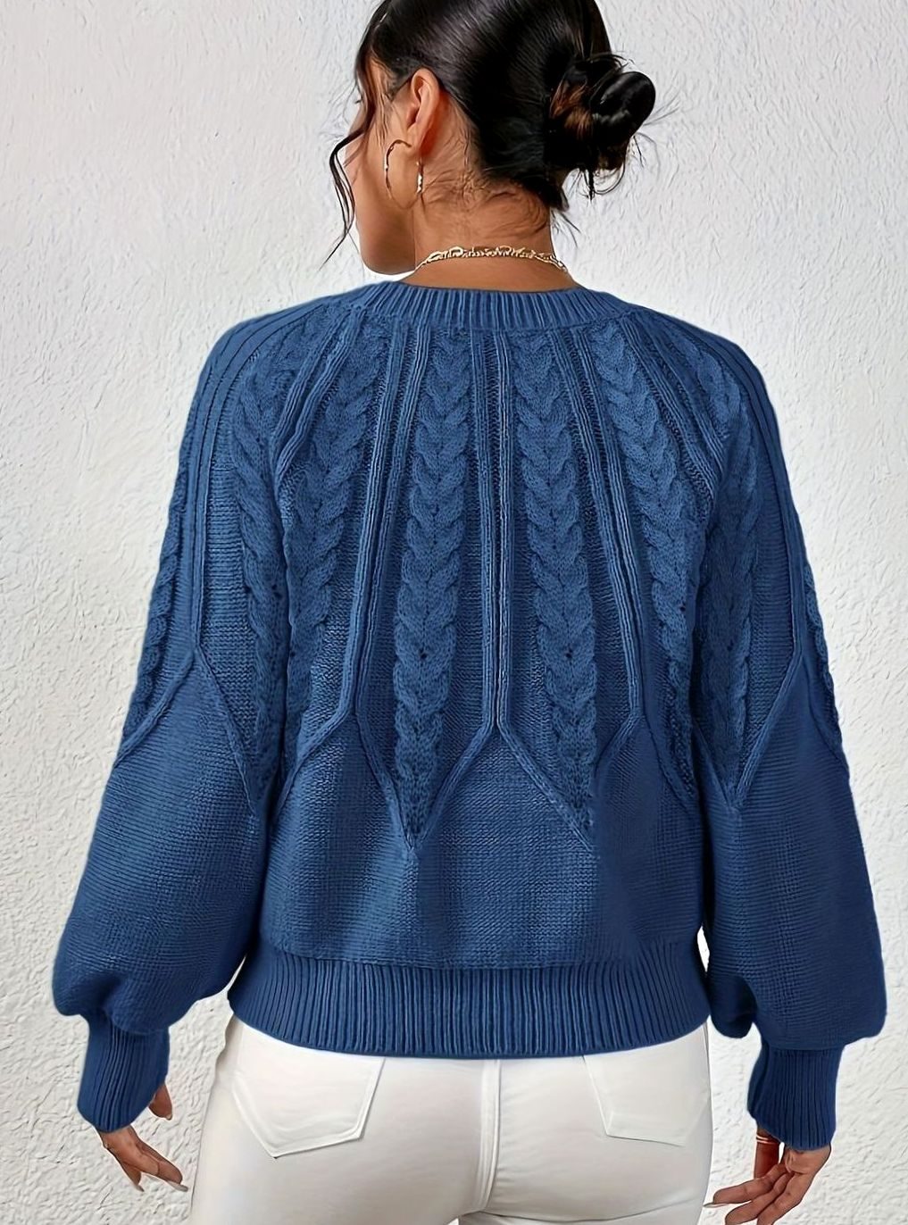 Jersey de ochos mujer manga farol holgado