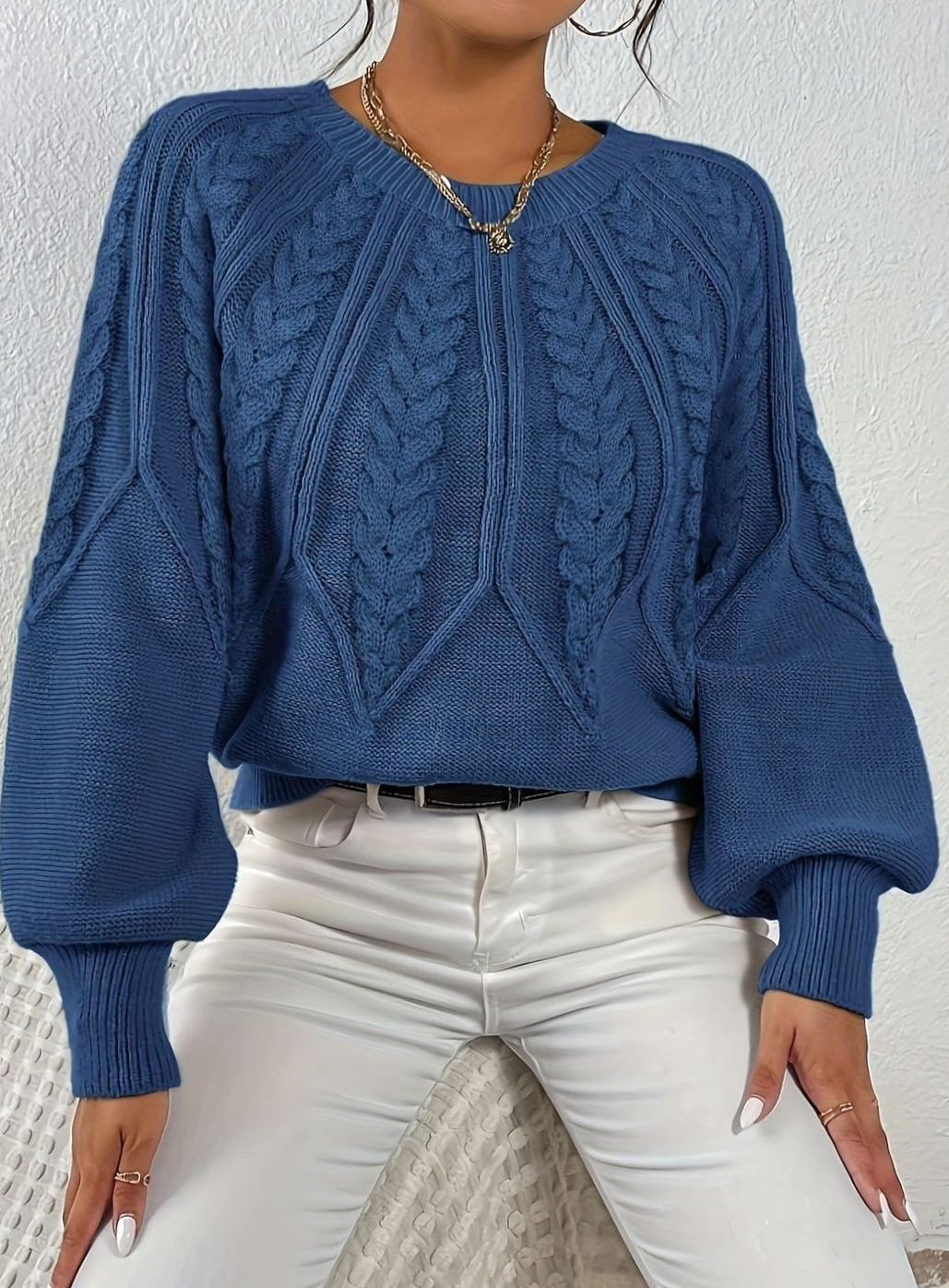 Jersey de ochos mujer manga farol holgado