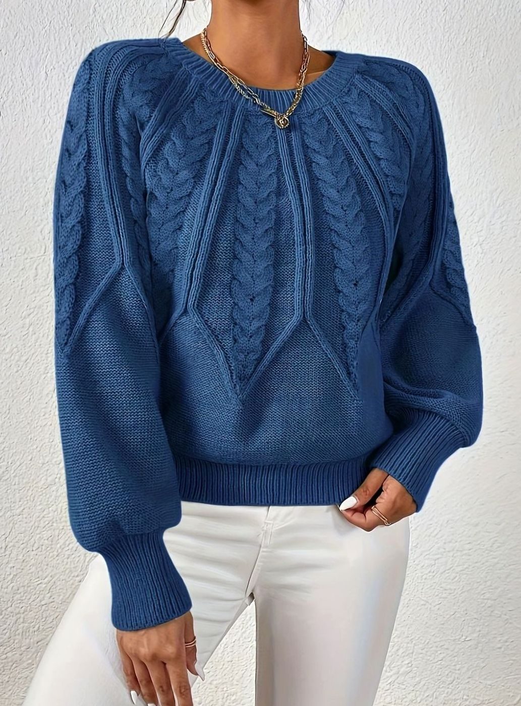 Jersey de ochos mujer manga farol holgado