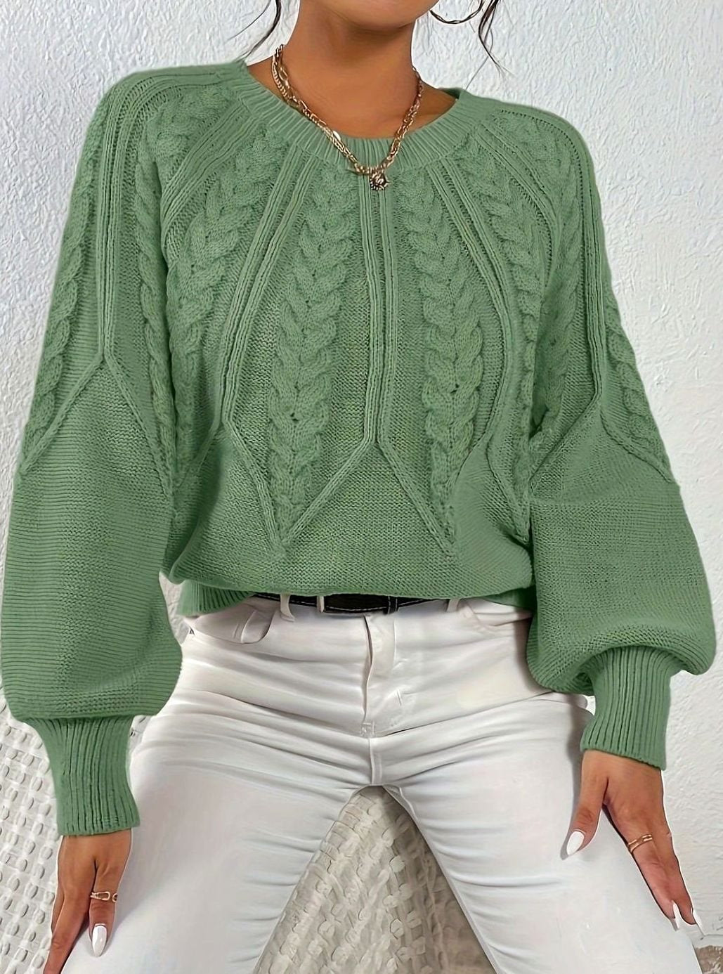 Jersey de ochos mujer manga farol holgado