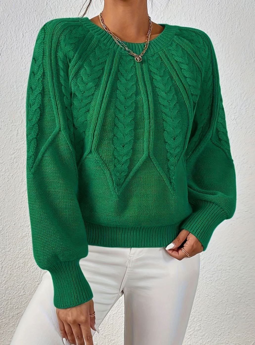 Jersey de ochos mujer manga farol holgado