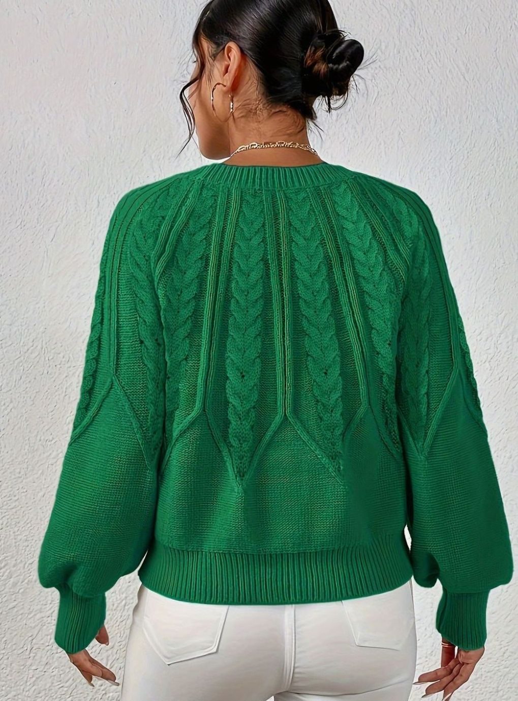 Jersey de ochos mujer manga farol holgado