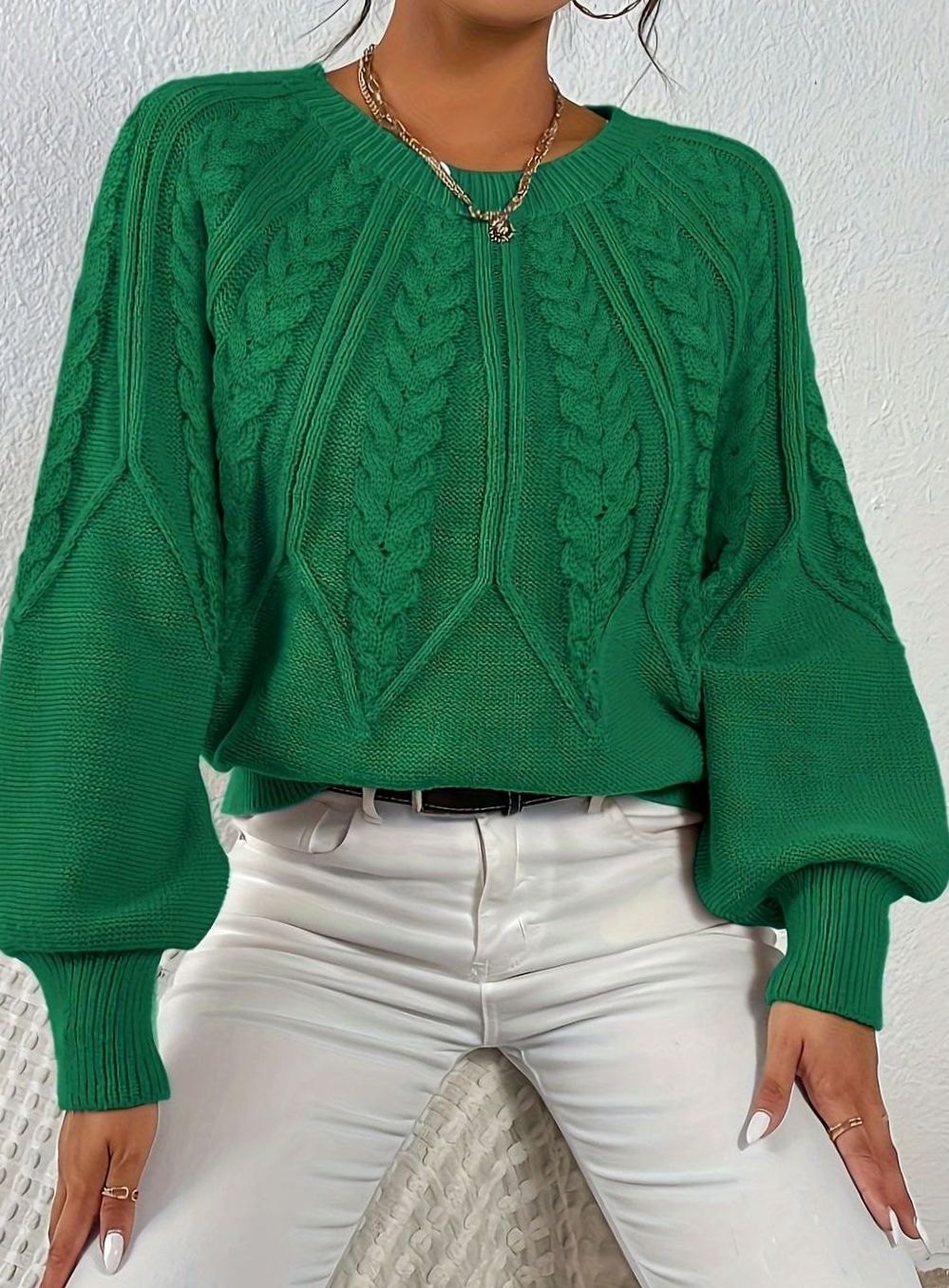 Jersey de ochos mujer manga farol holgado