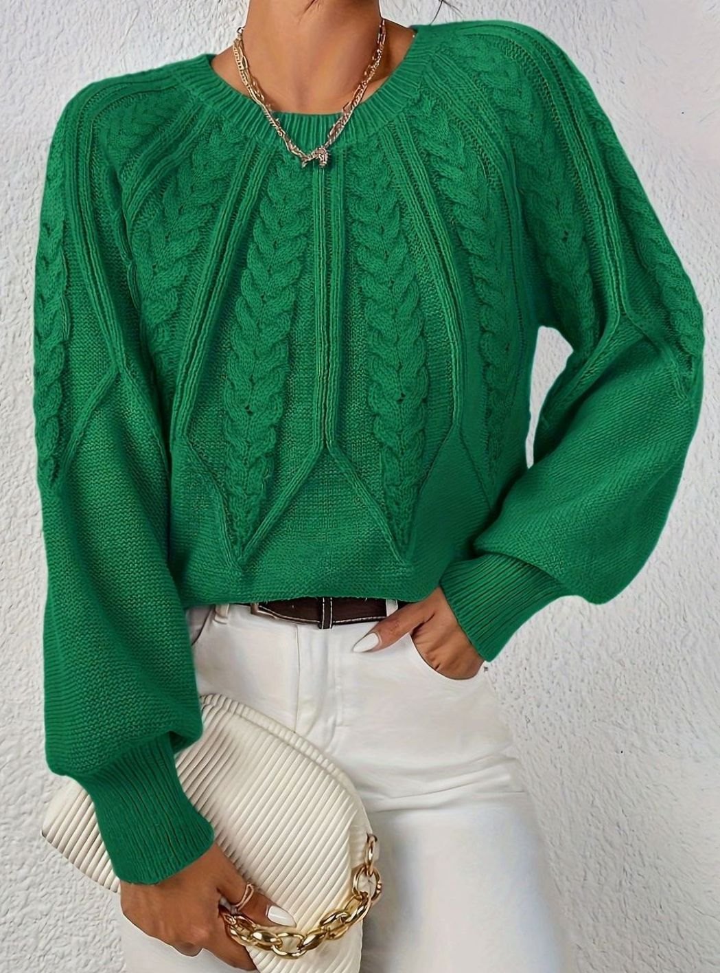 Jersey de ochos mujer manga farol holgado
