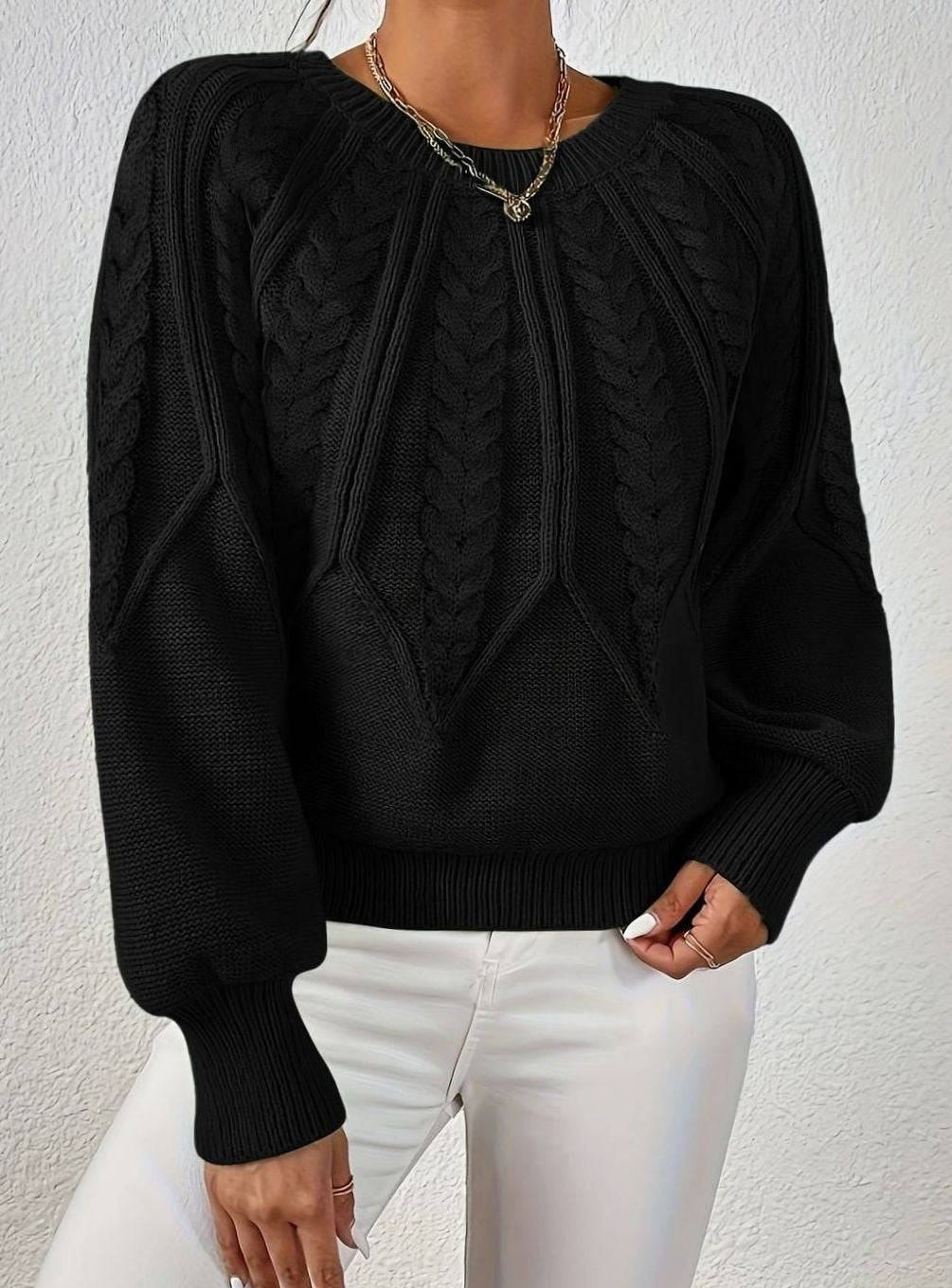 Jersey de ochos mujer manga farol holgado
