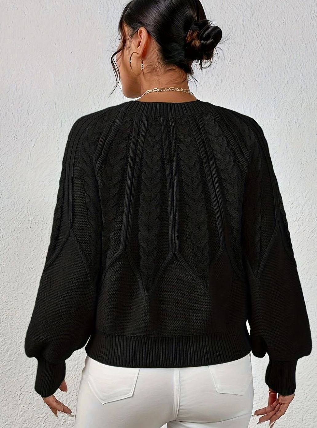 Jersey de ochos mujer manga farol holgado