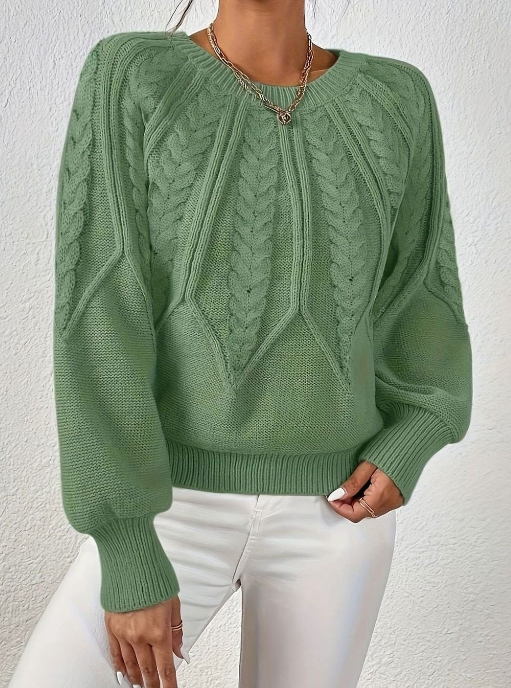 Jersey de ochos mujer manga farol holgado