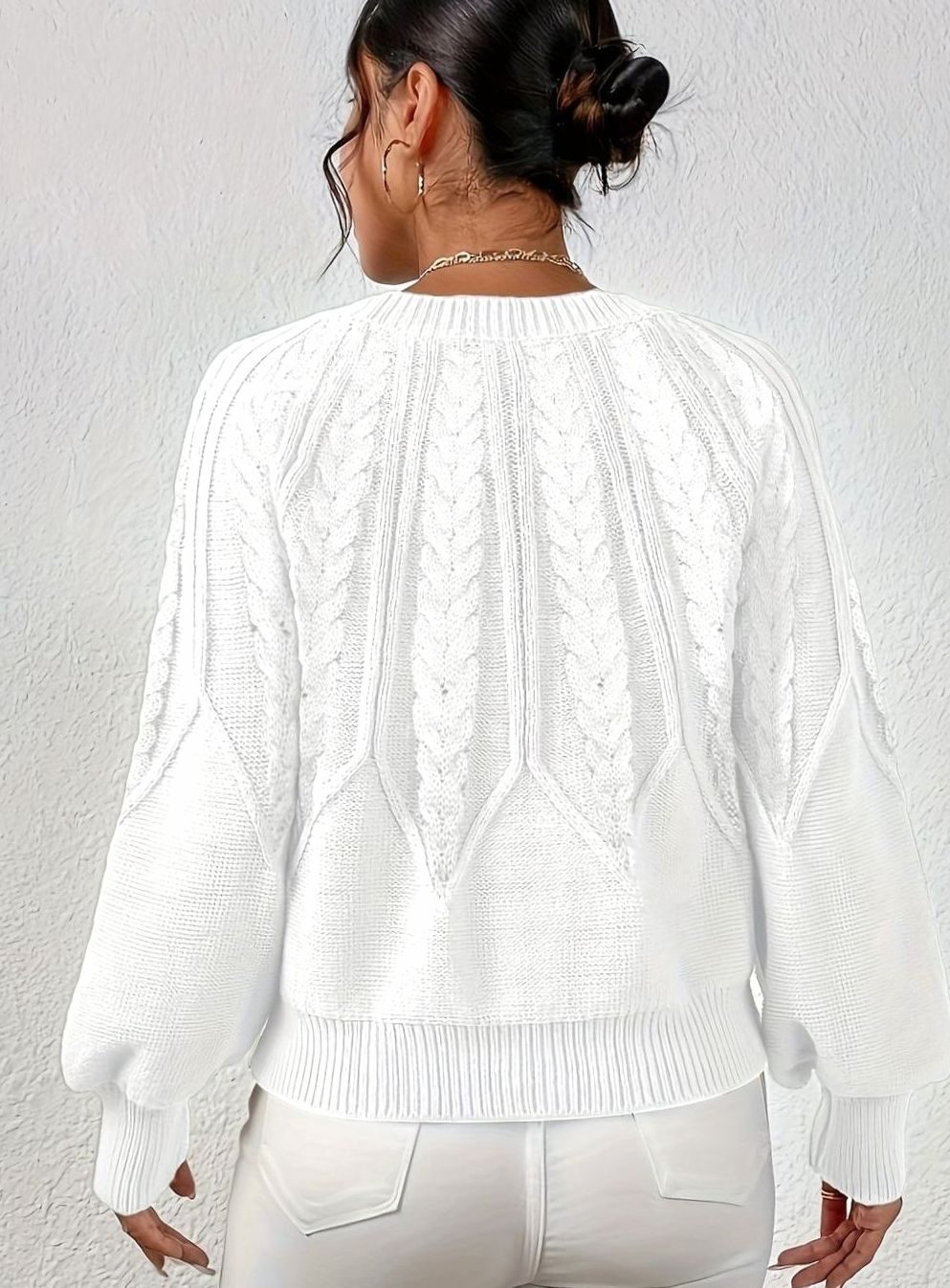 Jersey de ochos mujer manga farol holgado