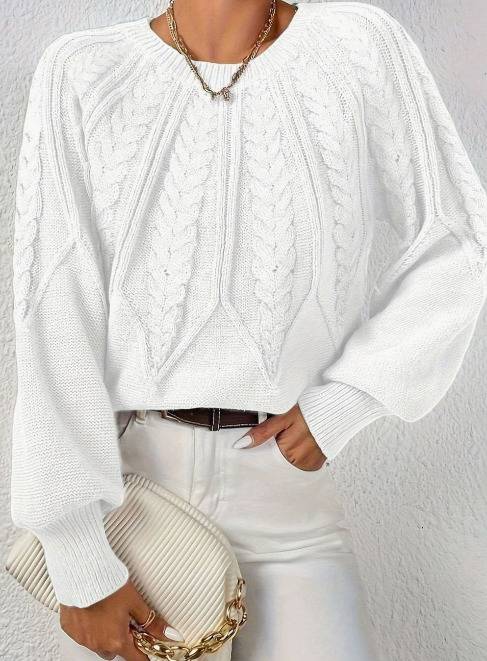 Jersey de ochos mujer manga farol holgado