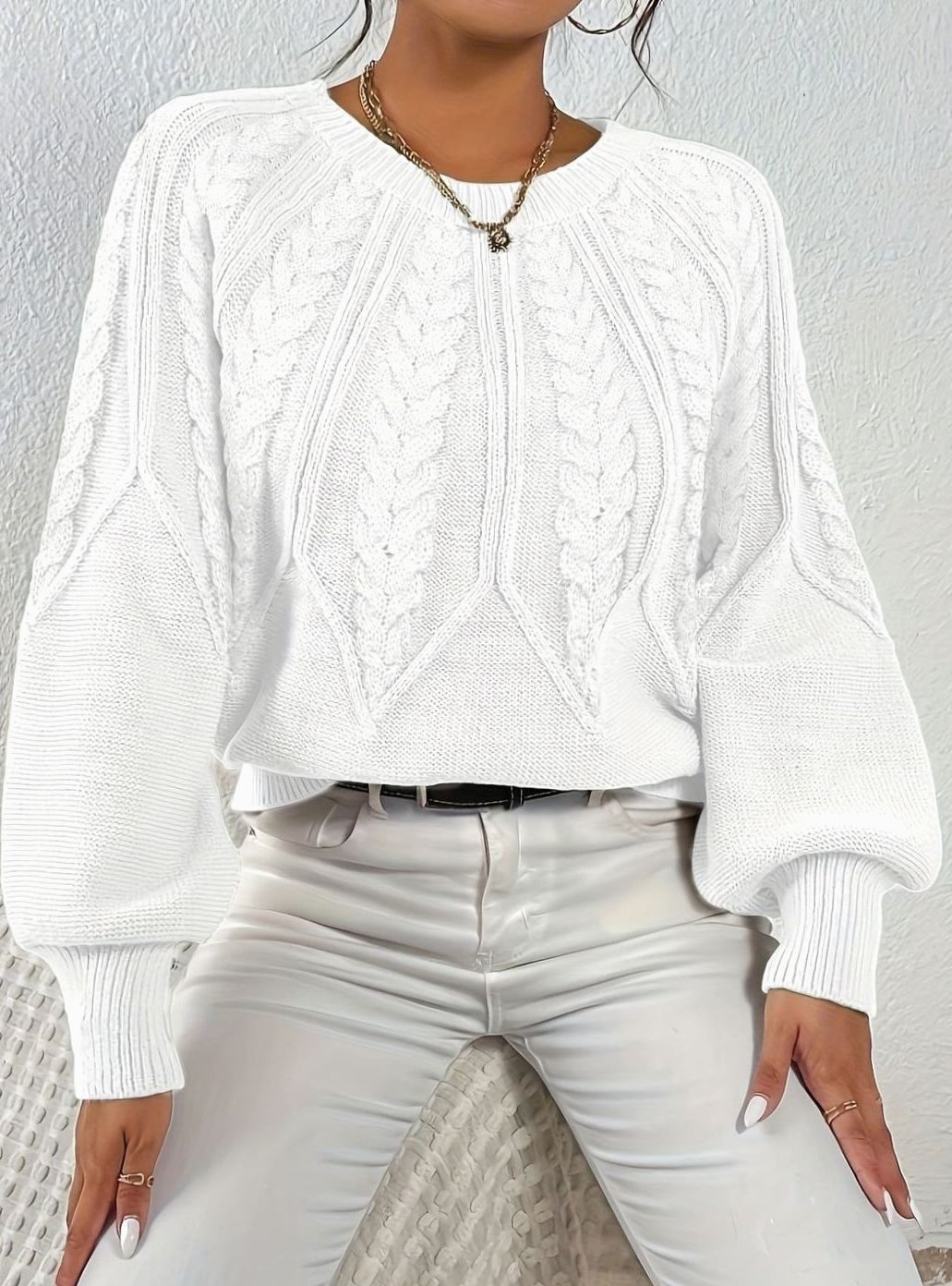 Jersey de ochos mujer manga farol holgado