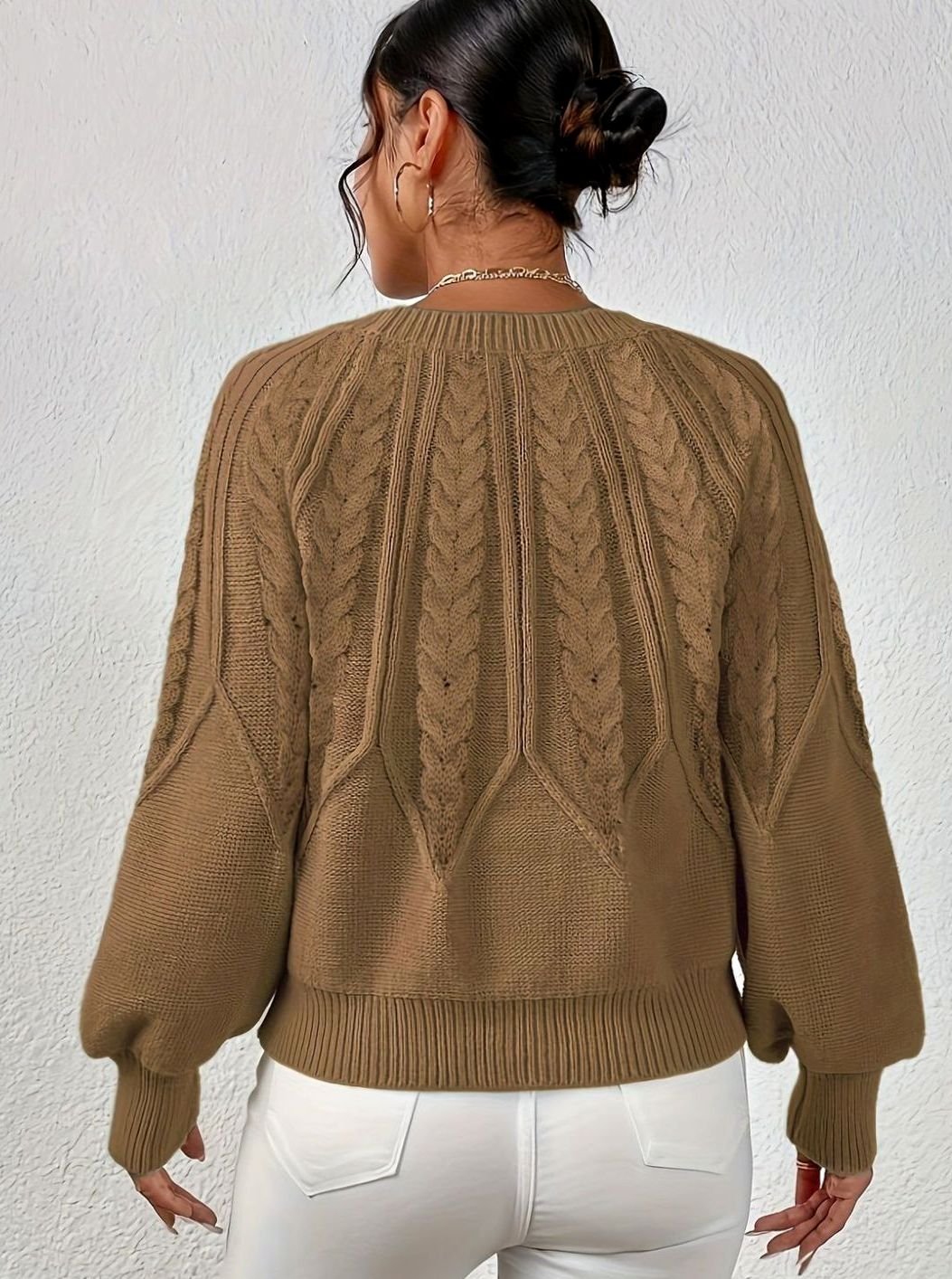 Jersey de ochos mujer manga farol holgado