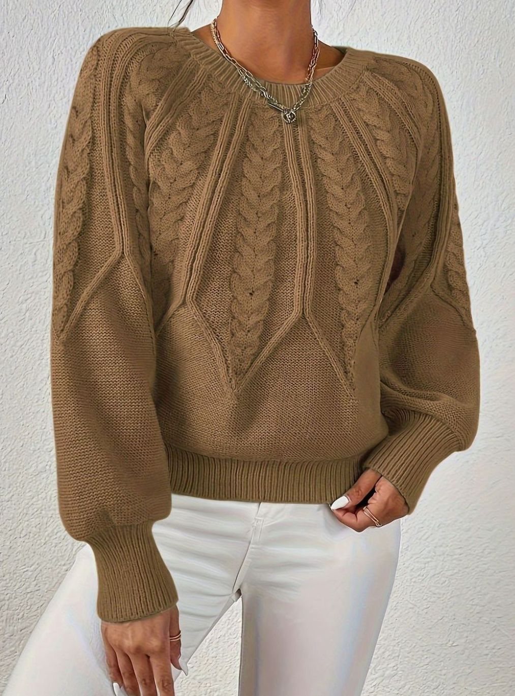 Jersey de ochos mujer manga farol holgado