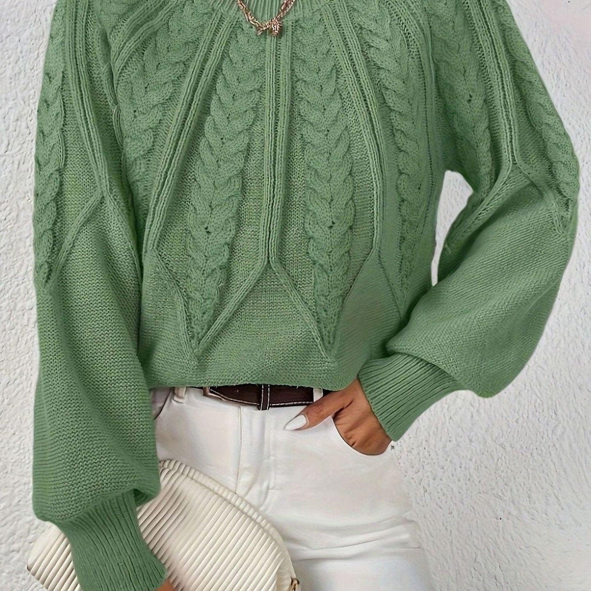 Jersey de ochos mujer manga farol holgado