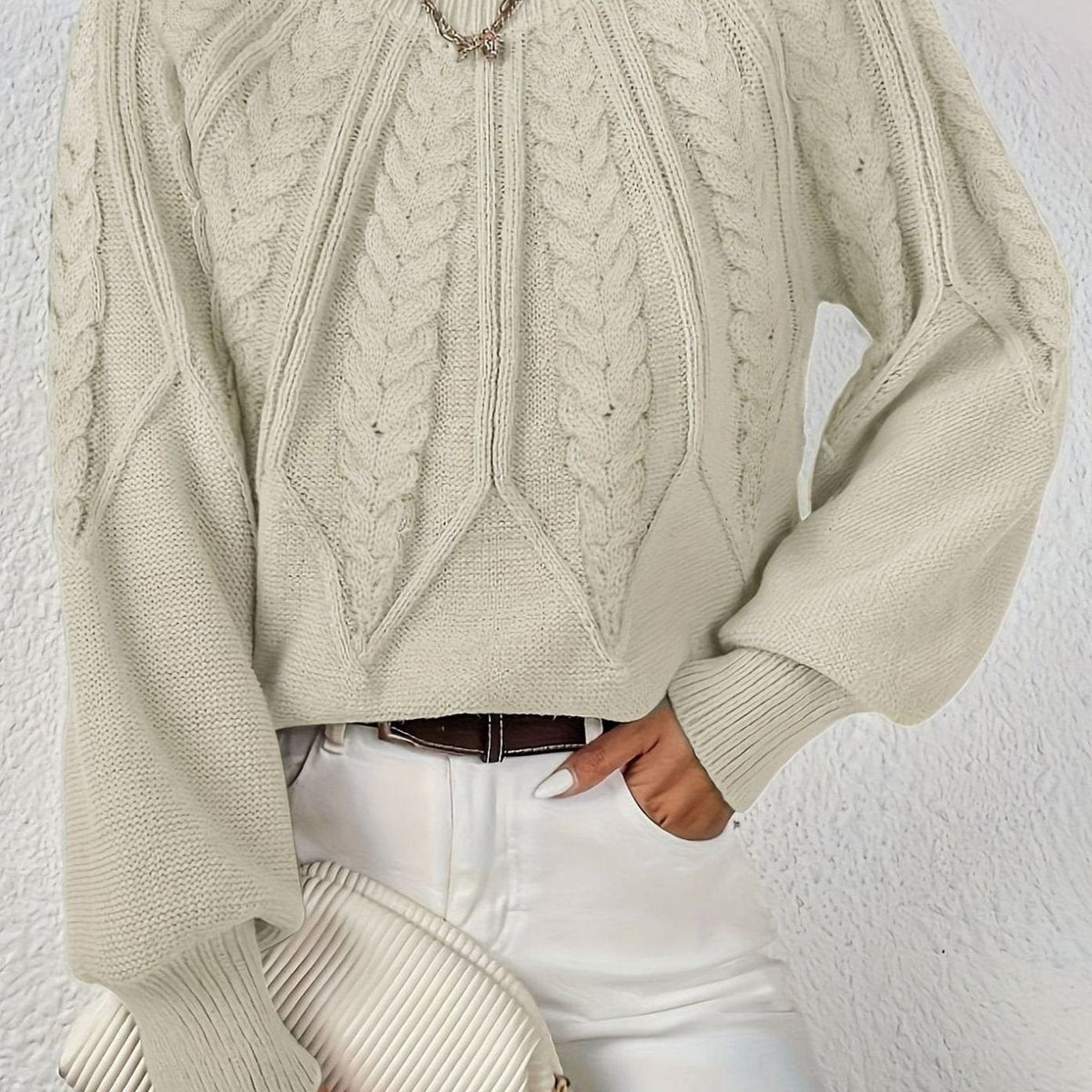 Jersey de ochos mujer manga farol holgado
