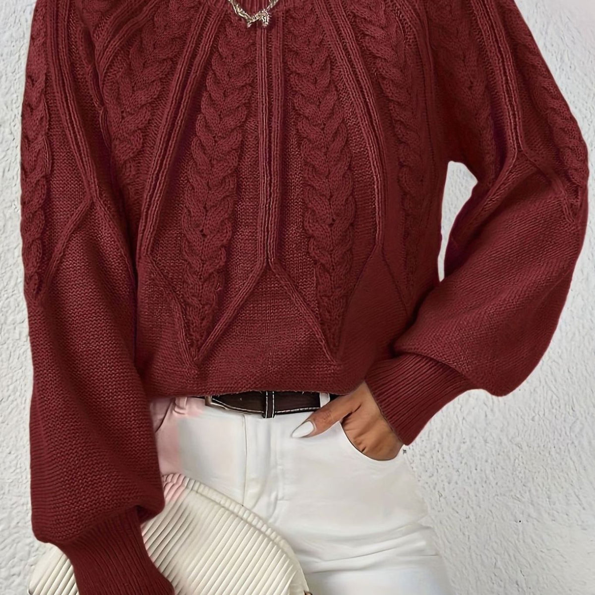 Jersey de ochos mujer manga farol holgado