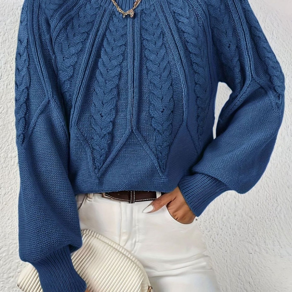 Jersey de ochos mujer manga farol holgado
