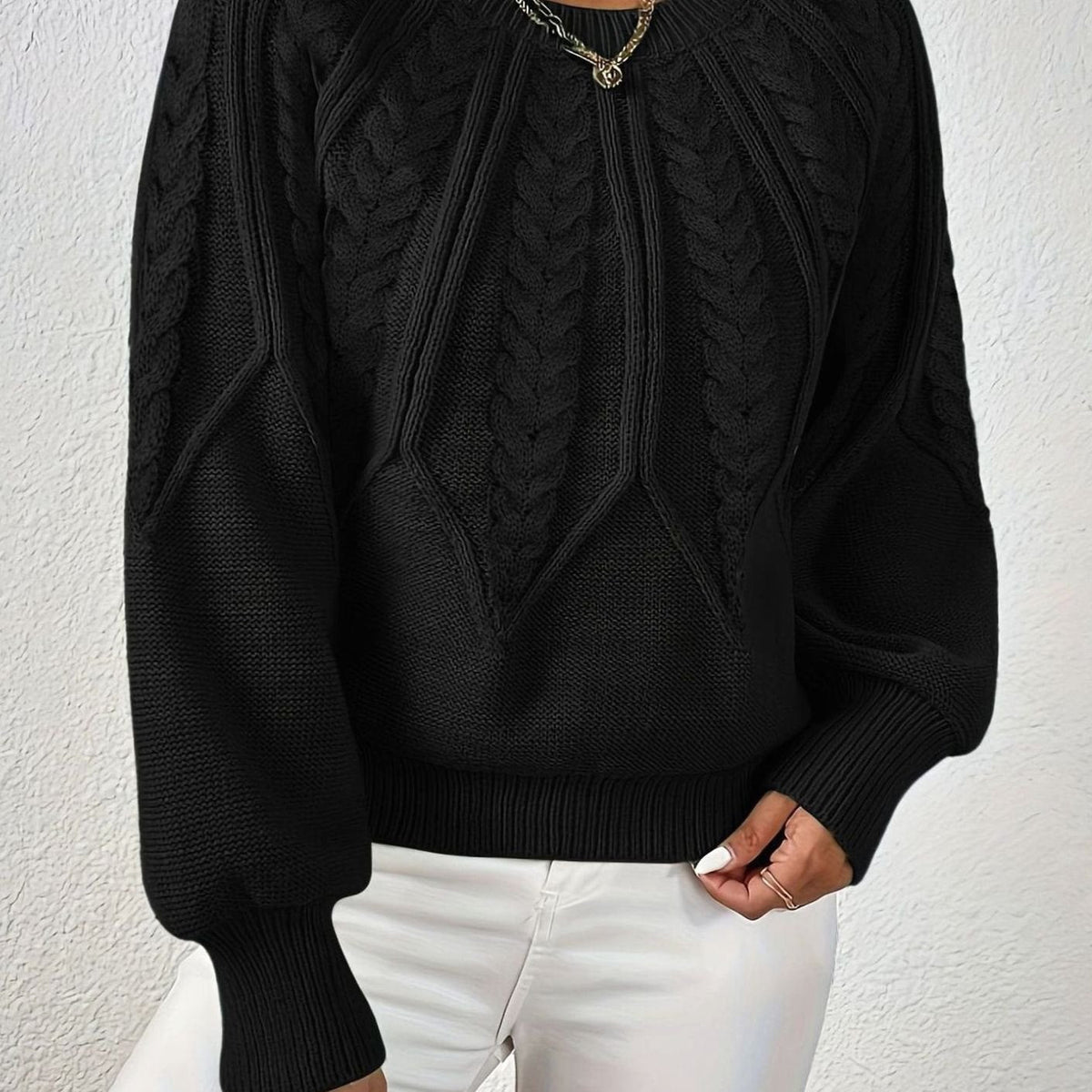 Jersey de ochos mujer manga farol holgado