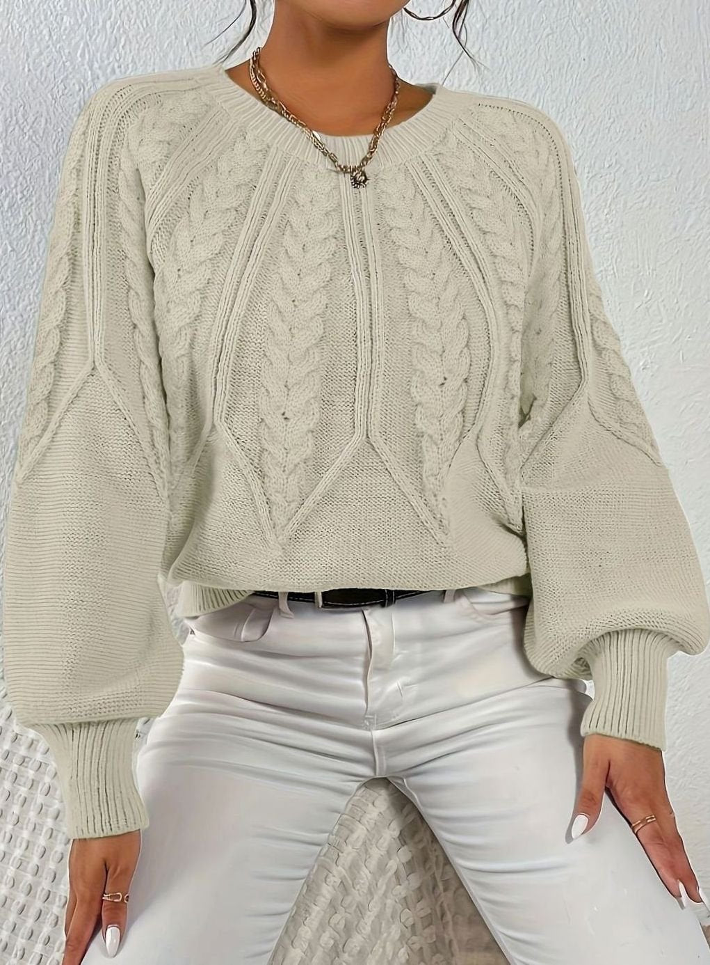 Jersey de ochos mujer manga farol holgado