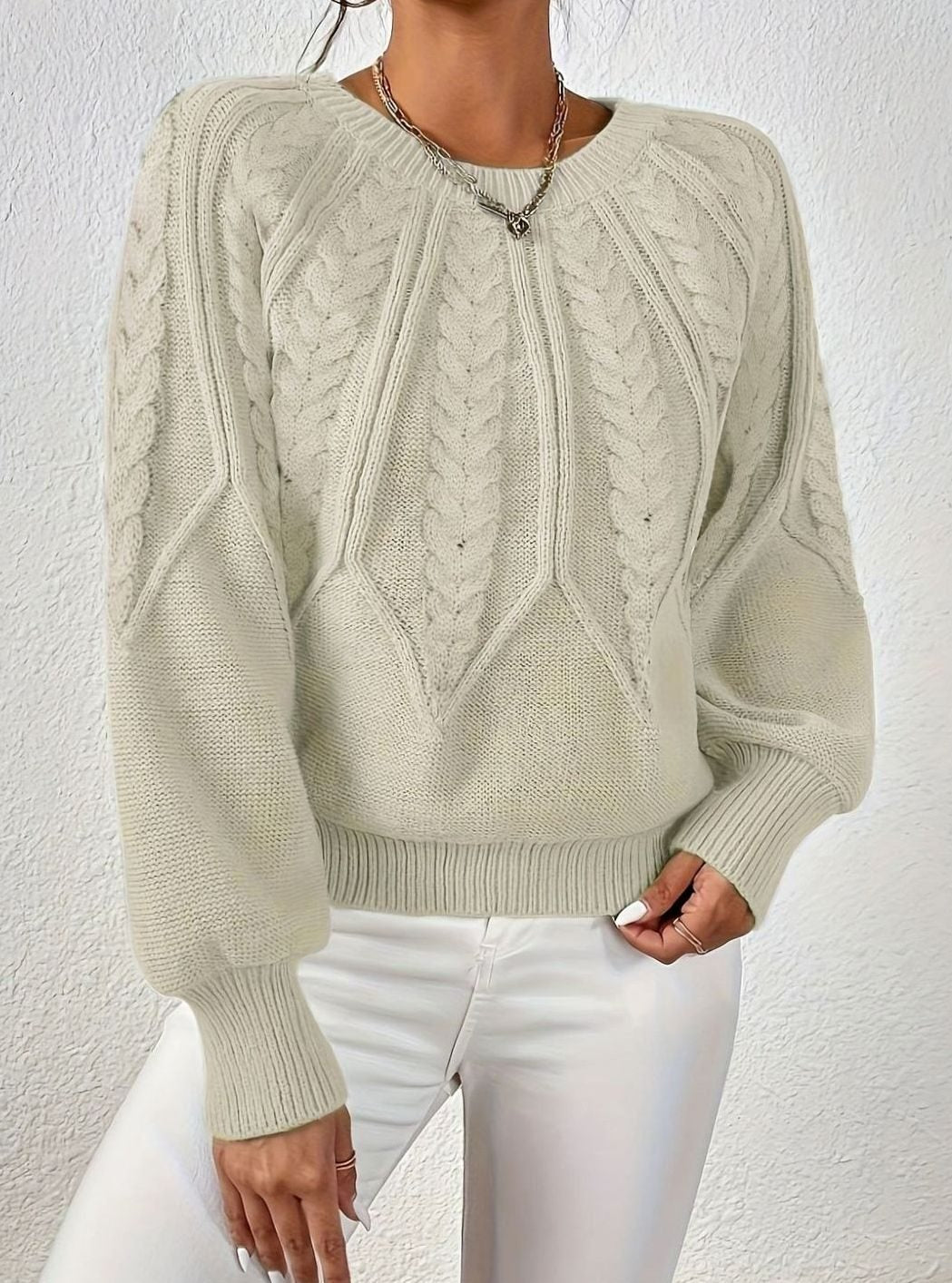 Jersey de ochos mujer manga farol holgado