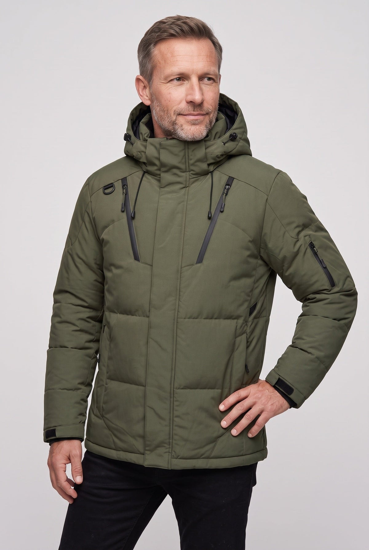 Parka acolchada de hombre con capucha - imagen 9
